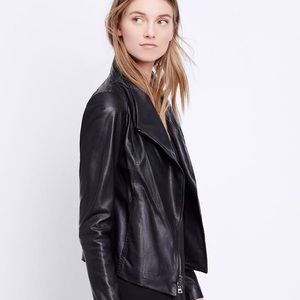 VINCE: leather scuba jacket, black